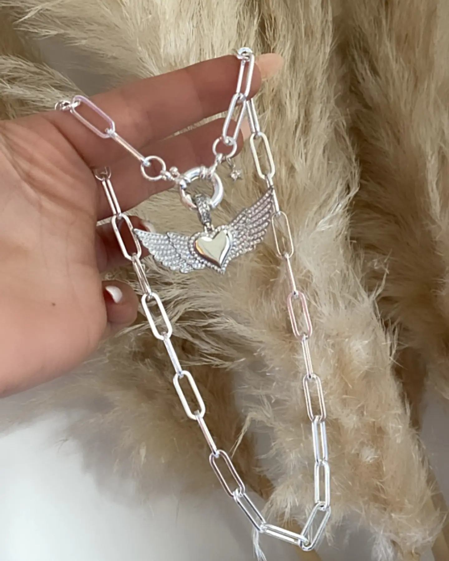 Collar Corazón Alado Circones Silver 2