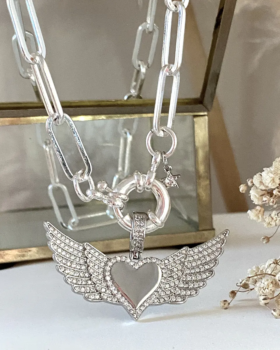 Collar Corazón Alado Circones Silver 4