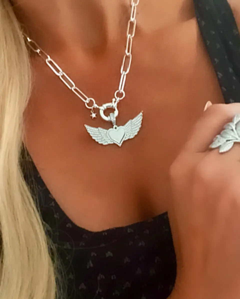 Collar Corazón Alado Circones Silver 1