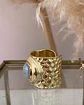 Anillo Martillado Amazonita Engastada Gold - Miniatura 4