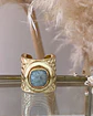 Anillo Martillado Amazonita Engastada Gold - Miniatura 7