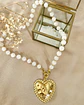 Collar Maxi Corazón Martillado Cuarzo Cristal Gold - Miniatura 2