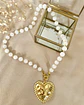 Collar Maxi Corazón Martillado Cuarzo Cristal Gold - Miniatura 7