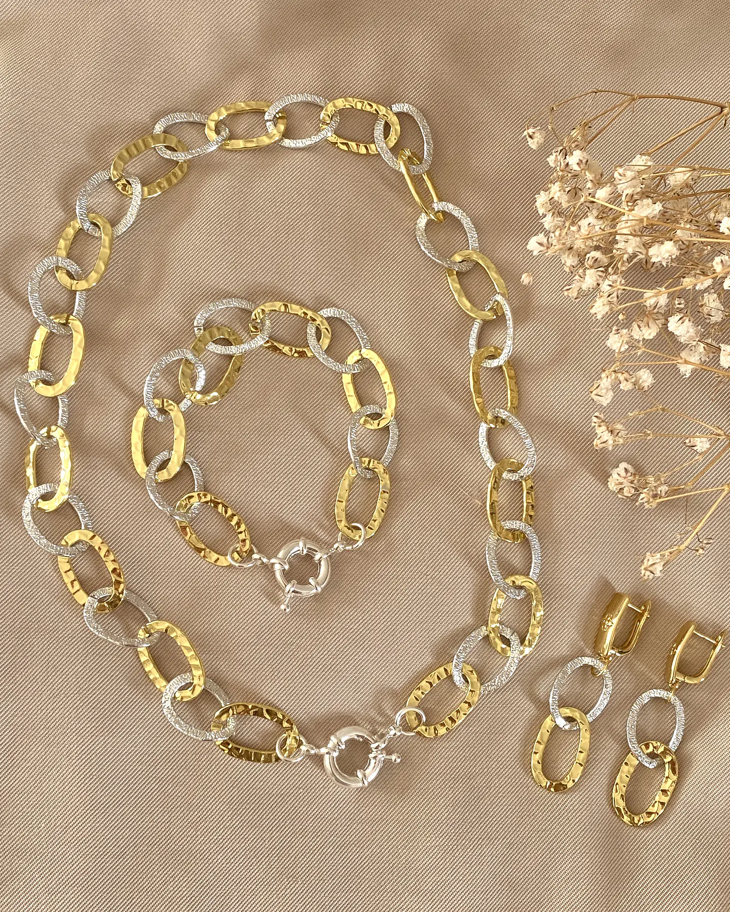 Conjunto Mix Maxi Eslabones Silver and Gold 2