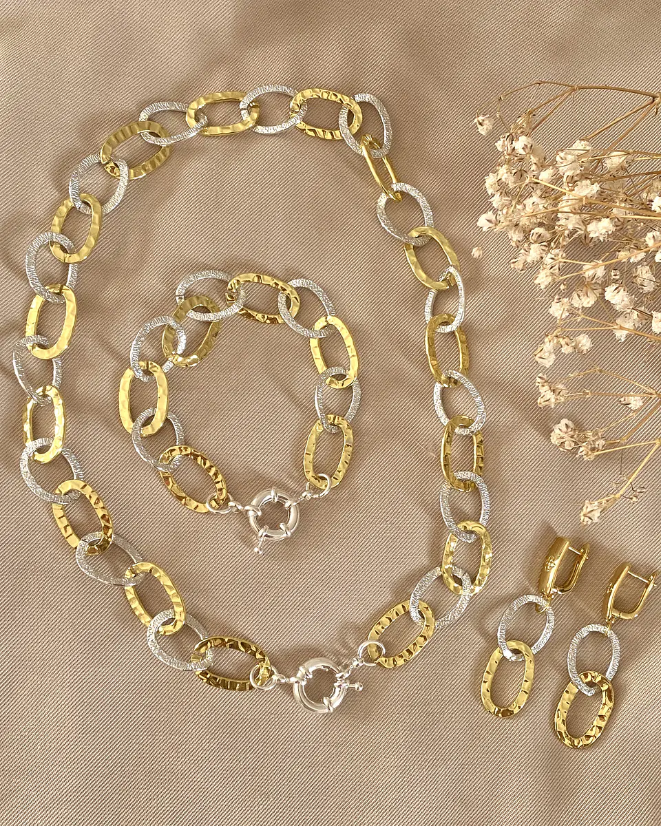 Conjunto Mix Maxi Eslabones Silver and Gold 2