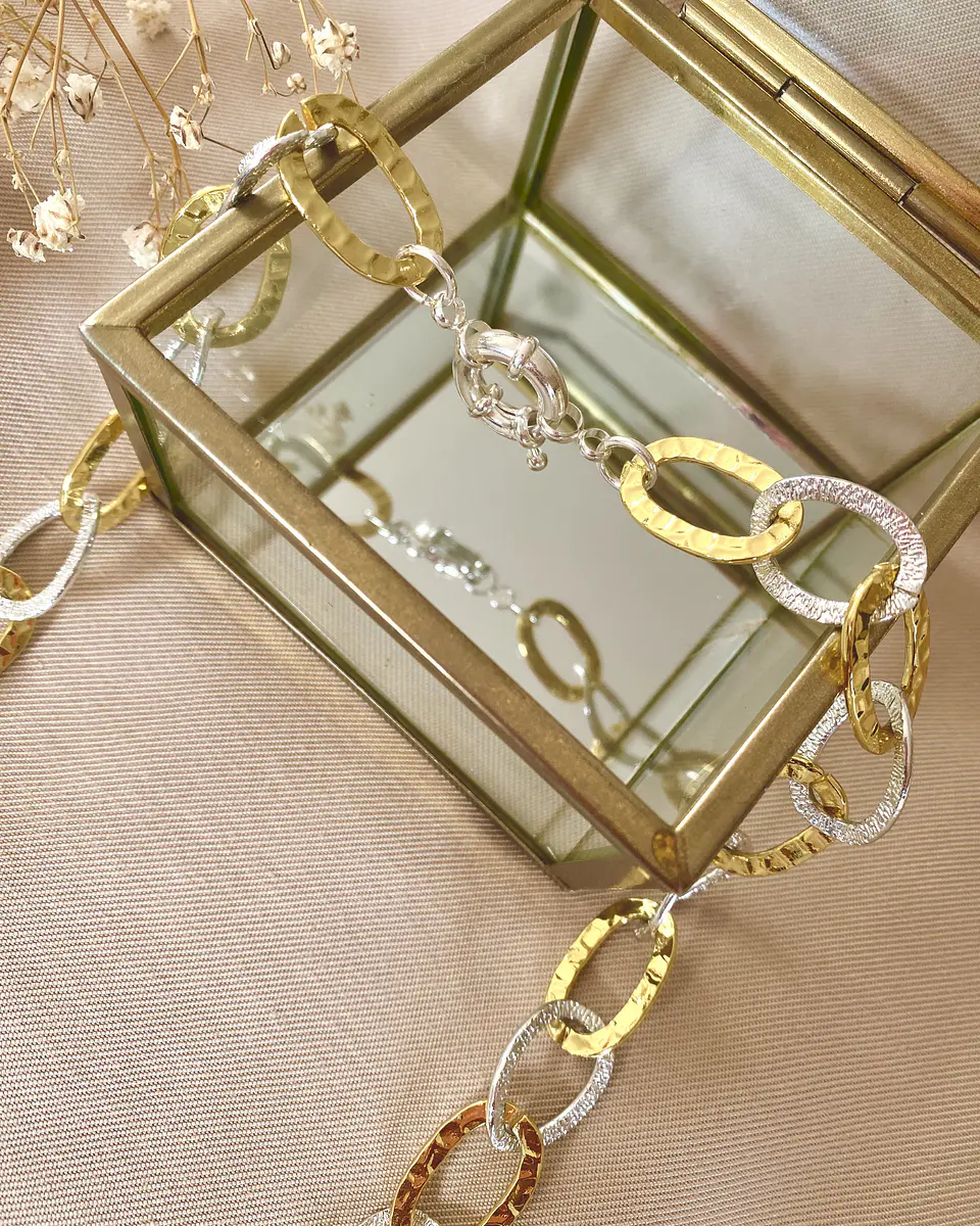 Conjunto Mix Maxi Eslabones Silver and Gold 10