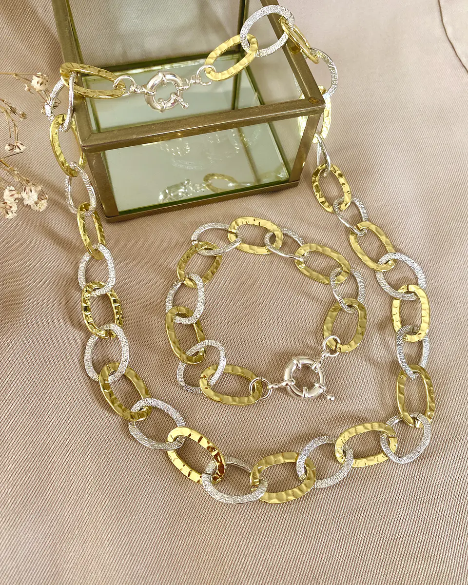 Conjunto Mix Maxi Eslabones Silver and Gold 13