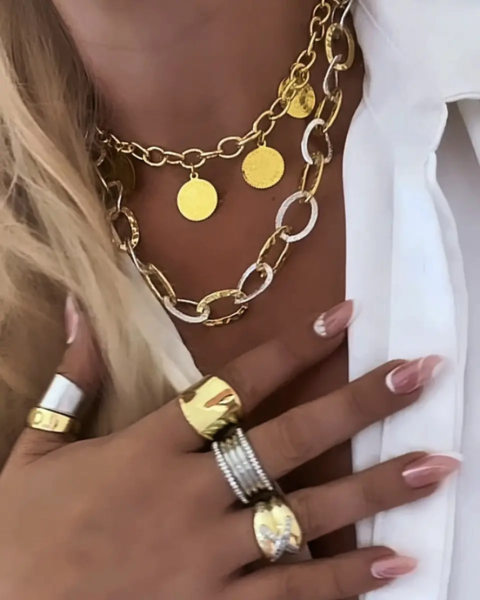 Conjunto Mix Maxi Eslabones Silver and Gold 1