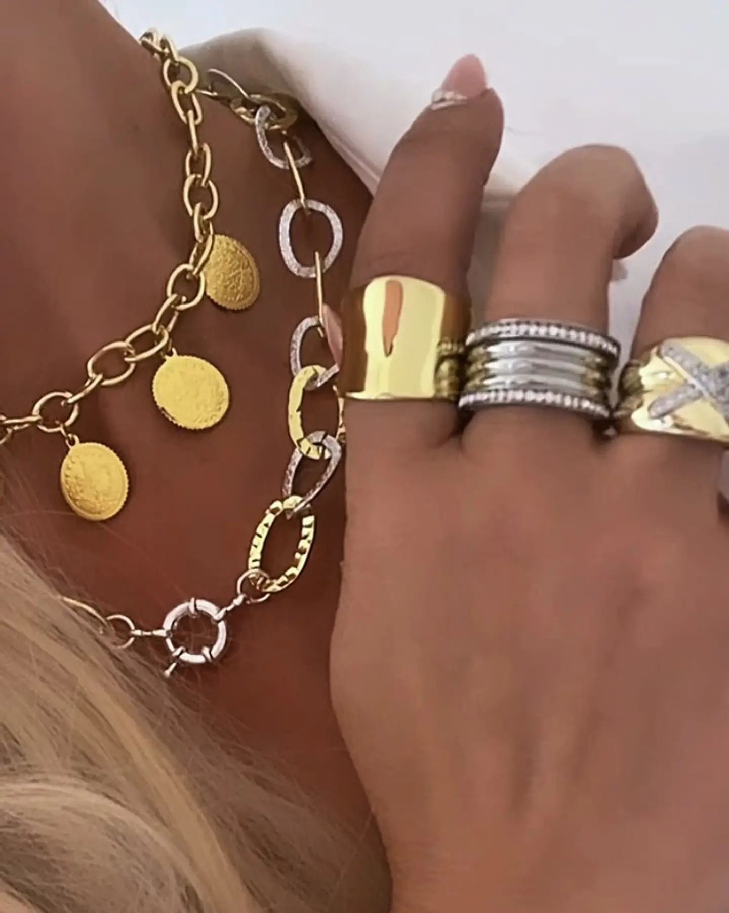Conjunto Mix Maxi Eslabones Silver and Gold 8