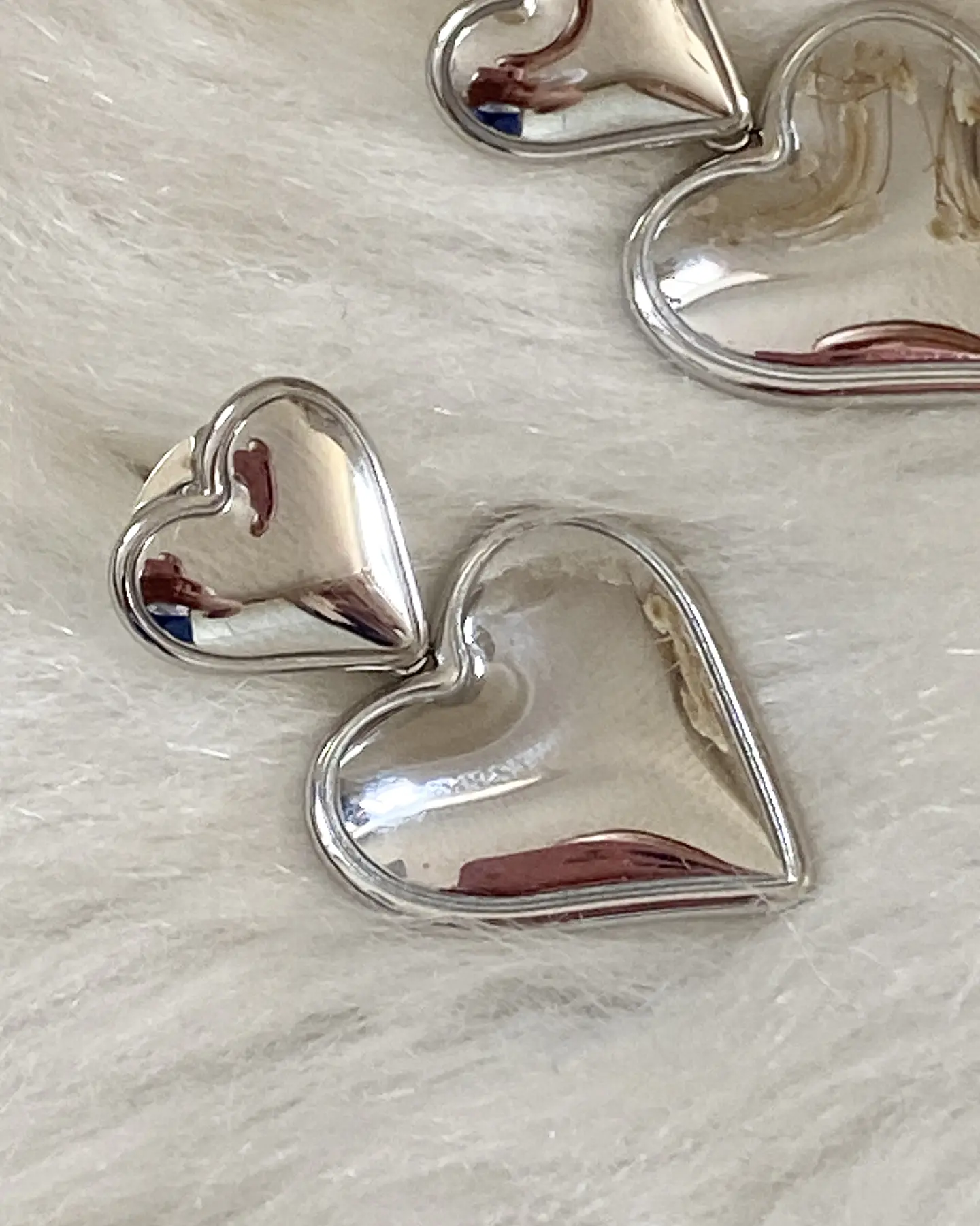 Aros María Corazón Doble Silver  2