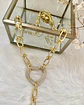 Collar Conector corazón Circones y cadeneta gold - Miniatura 3