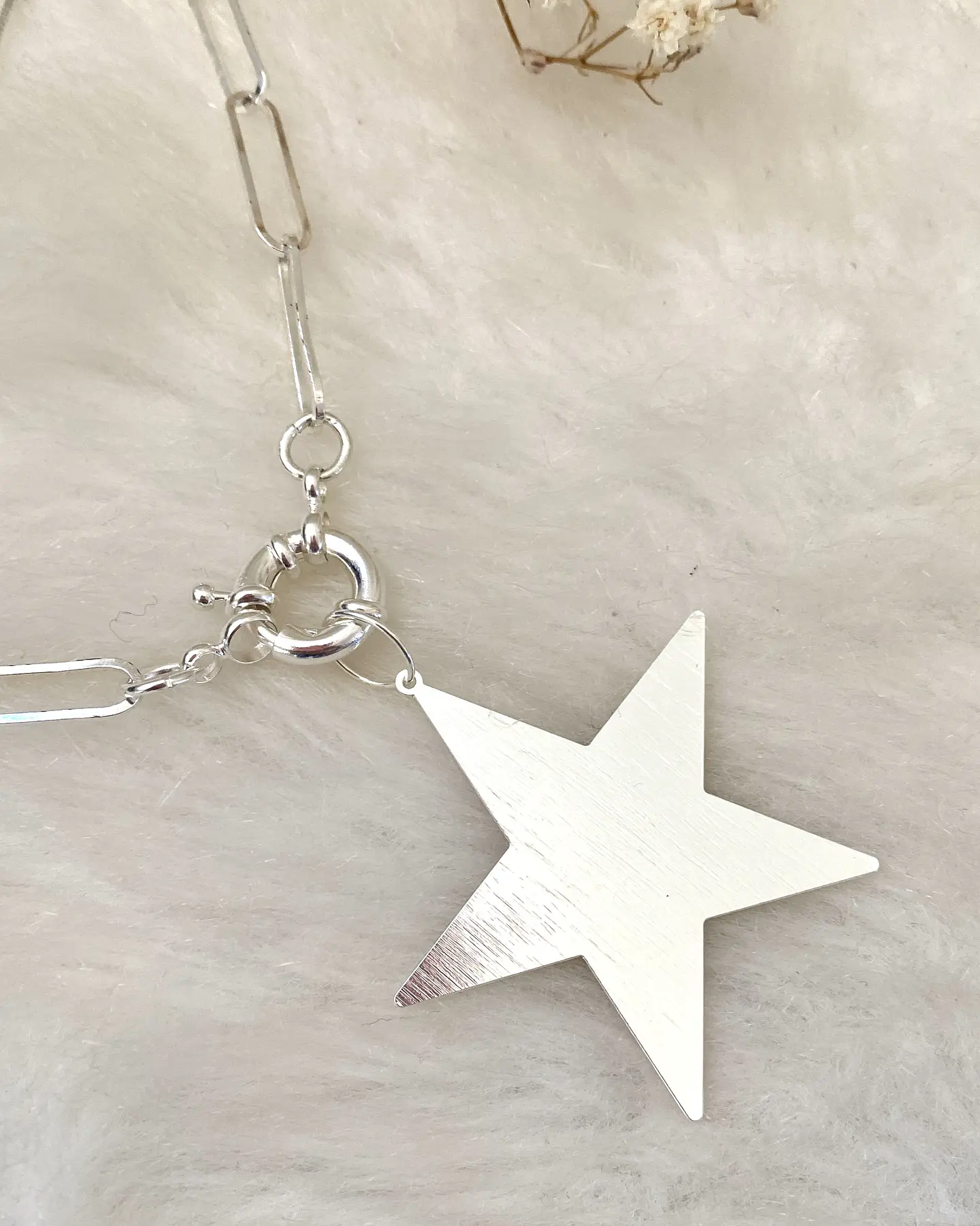 Collar XL Maxi Estrella Lijada Silver   2