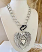 Collar Maxi Alas Corazon Sagrado con Maxi eslabones Silver - Miniatura 6