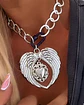 Collar Maxi Alas Corazon Sagrado con Maxi eslabones Silver - Miniatura 3
