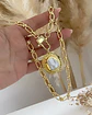 Collar Medalla Martillada Perla eslabones mixtos gold  - Miniatura 4
