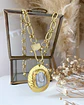 Collar Medalla Martillada Perla eslabones mixtos gold  - Miniatura 6