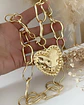 Collar Maxi Corazon Martillado  Eslabones Irregulares Gold - Miniatura 2