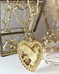 Collar Maxi Corazon Martillado  Eslabones Irregulares Gold - Miniatura 7