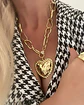 Collar Maxi Corazon Martillado  Eslabones Irregulares Gold - Miniatura 4