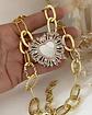 Collar maxi Cadenon dije Maxi Virgen Nacar Cristales  - Miniatura 1