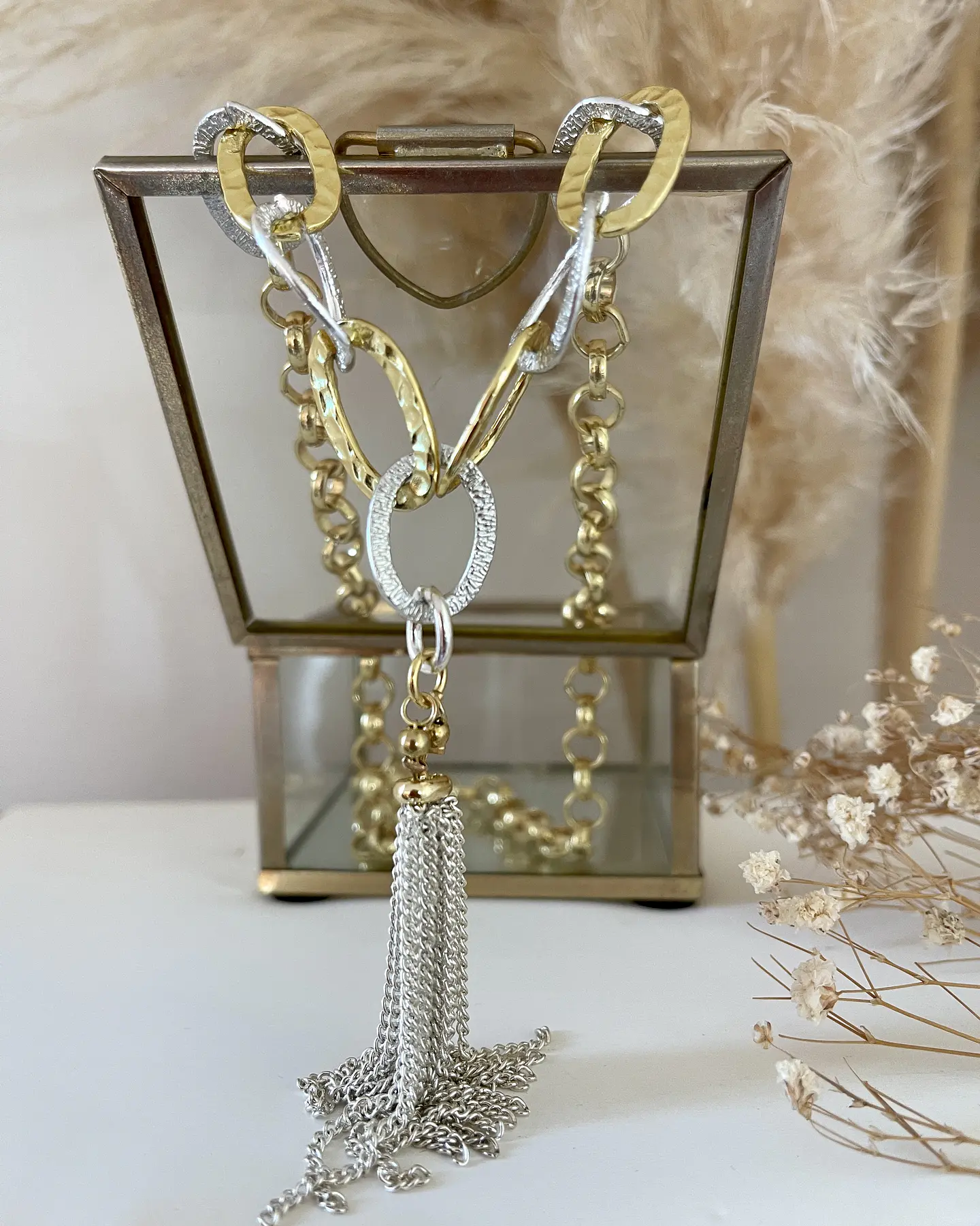 Collar Galeano Silver & Gold eslabones mixtos   2