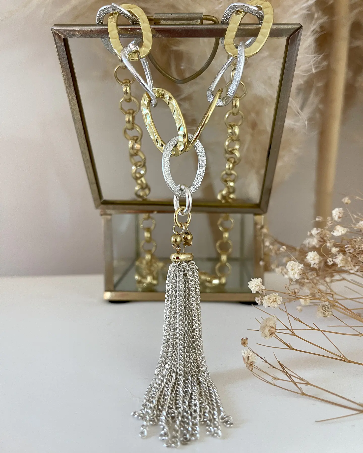 Collar Galeano Silver & Gold eslabones mixtos   5