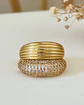 Anillo Doble Banda Acanalado Circones Gold - Miniatura 1