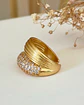 Anillo Doble Banda Acanalado Circones Gold - Miniatura 3