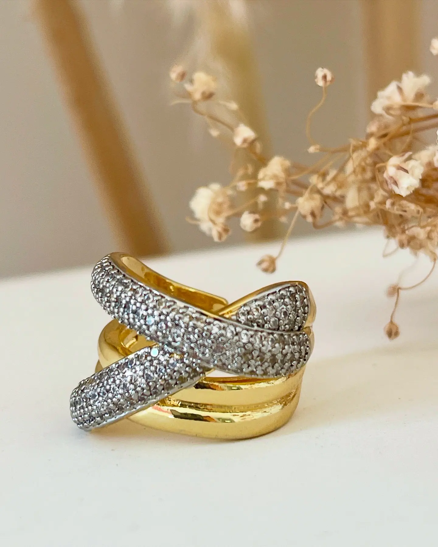 Anillo Elipse Cuatro Bandas Circones Gold 1