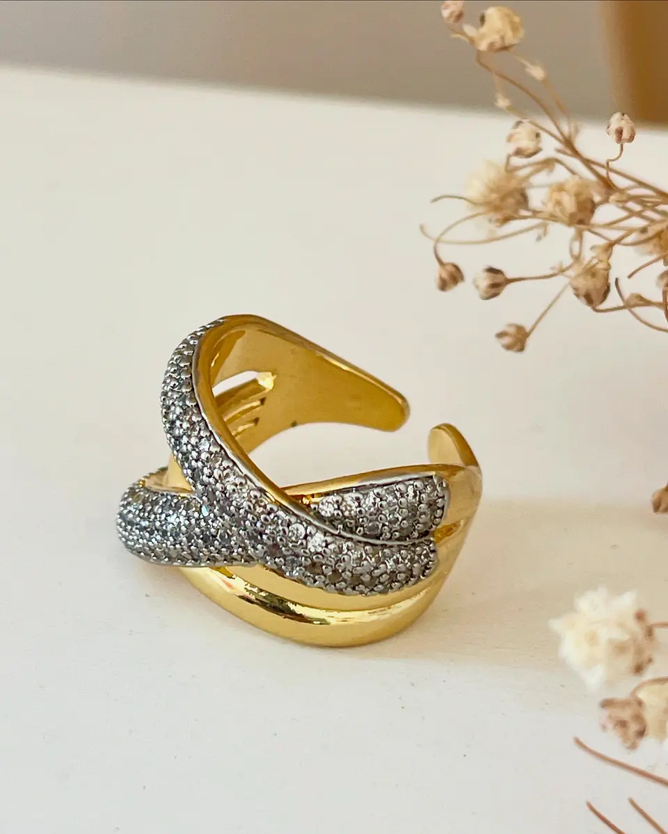 Anillo Elipse Cuatro Bandas Circones Gold 2