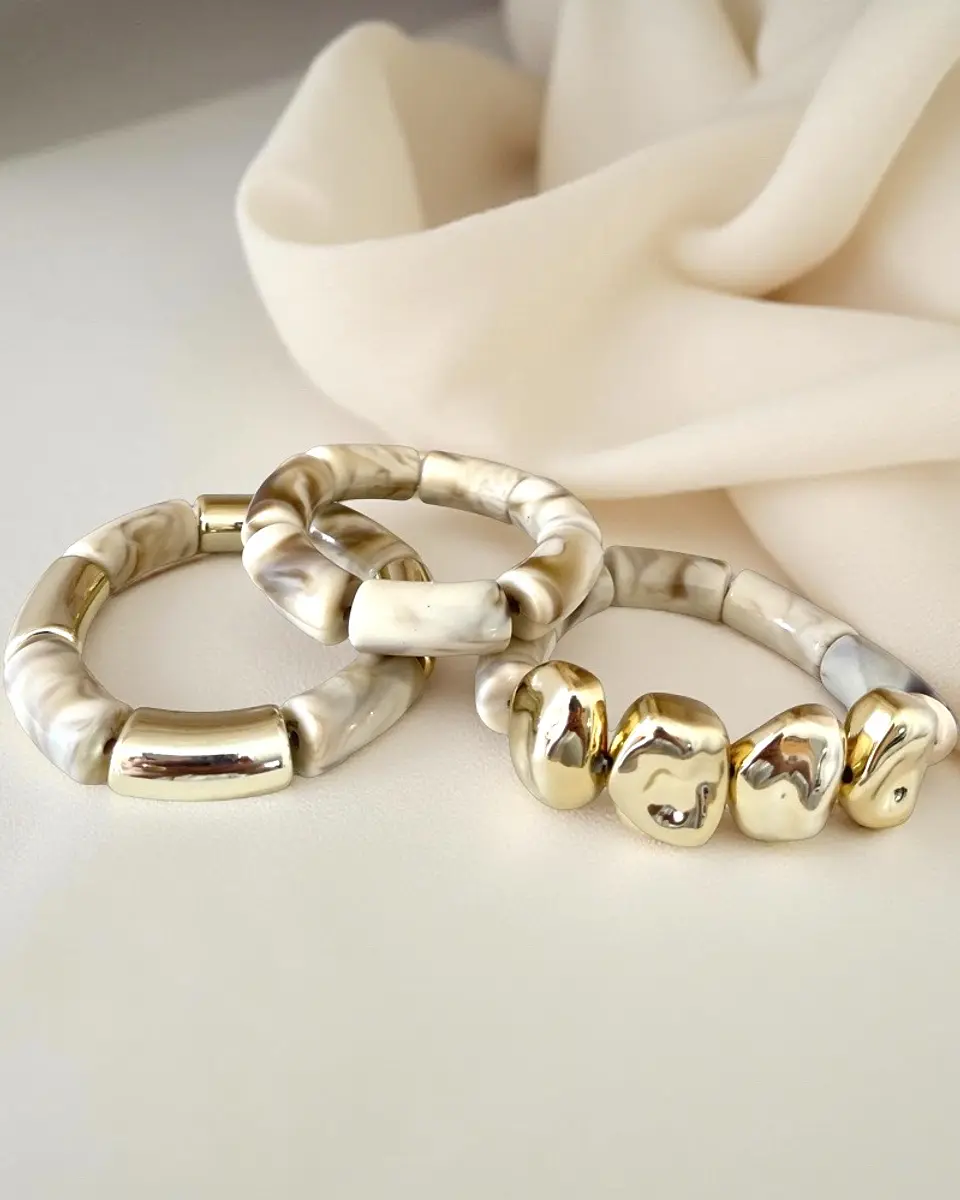 Trío Brazaletes Retro Paris Gold 1