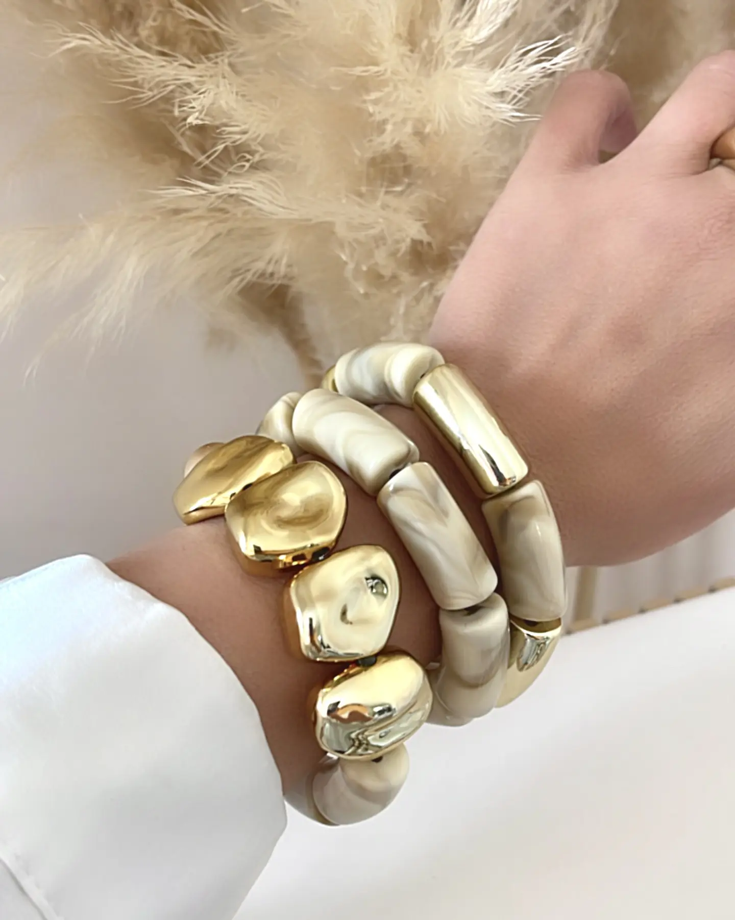 Trío Brazaletes Retro Paris Gold 6