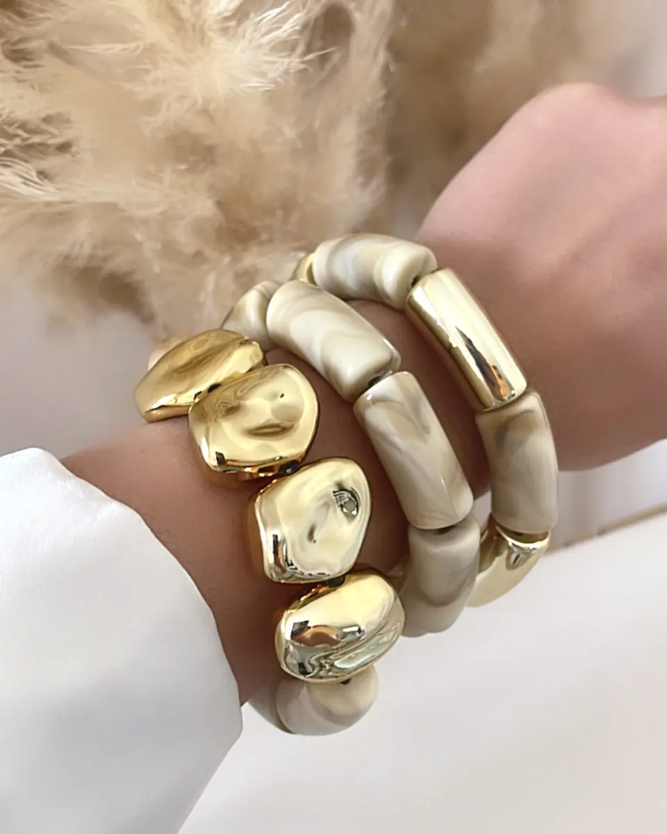 Trío Brazaletes Retro Paris Gold 2