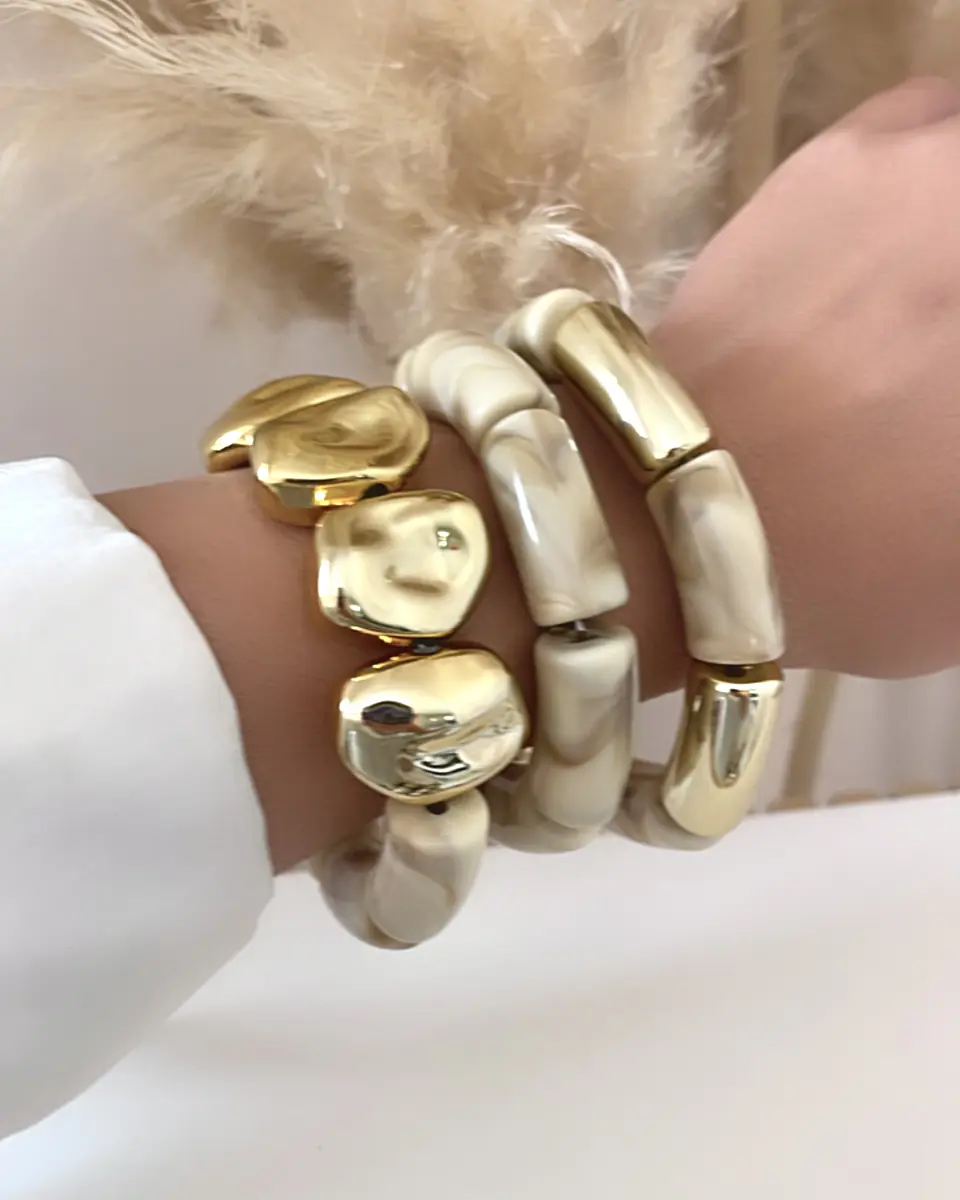 Trío Brazaletes Retro Paris Gold 7