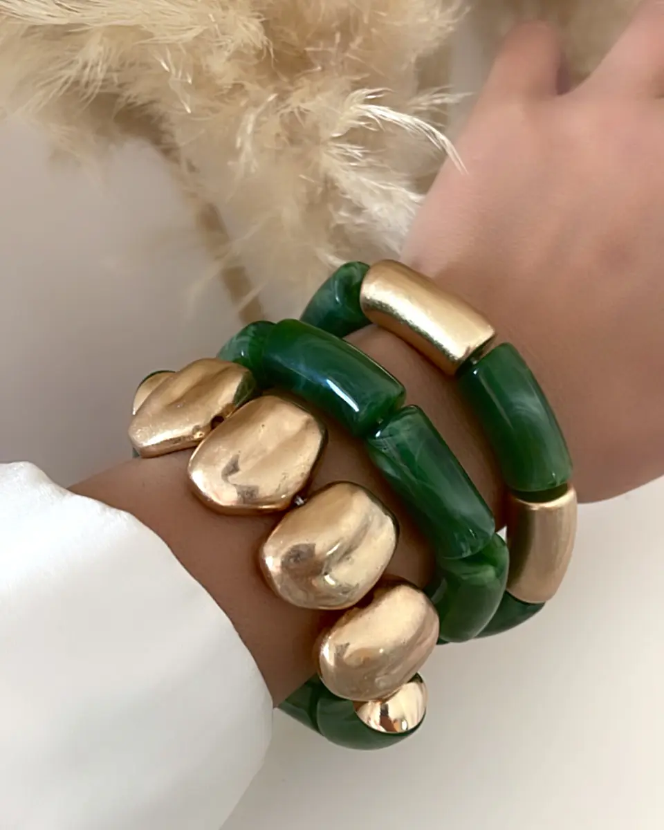 Trío Brazaletes Retro Roma Gold 2