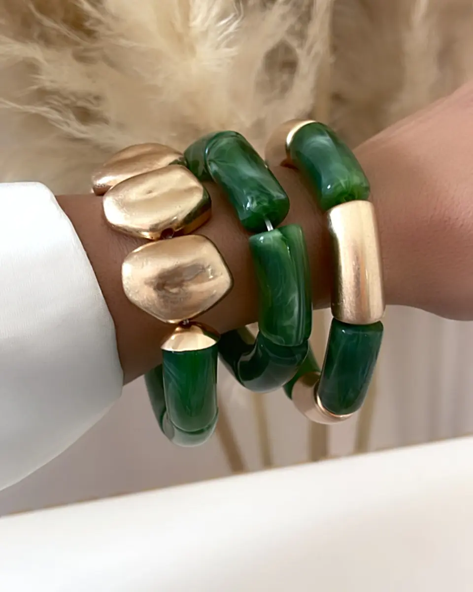 Trío Brazaletes Retro Roma Gold 8