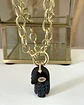 Collar Mano de Fátima Obsidiana Gold - Miniatura 3