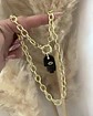 Collar Mano de Fátima Obsidiana Gold - Miniatura 4