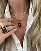 Collar Mano de Fátima Obsidiana Gold - Miniatura 6