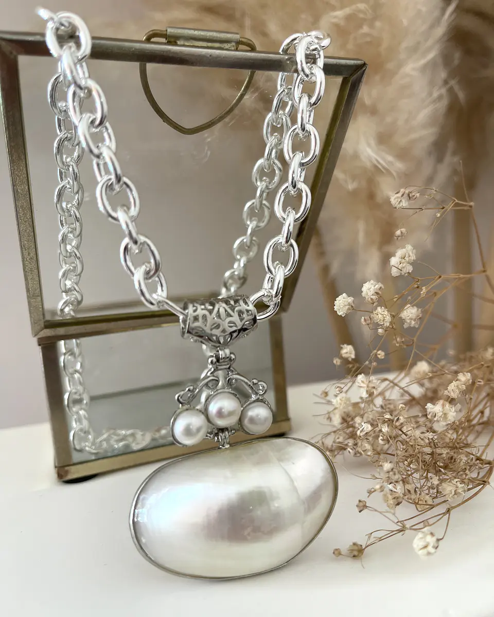 Collar Maxi dije Perlas Nácar Silver 5