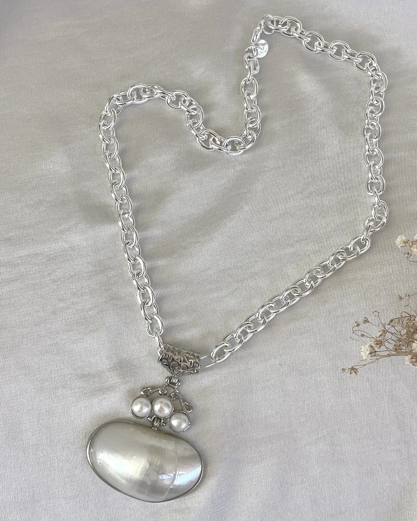 Collar Maxi dije Perlas Nácar Silver 9