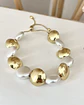 Pulsera Maxi Perlas y Balines Aplanados Gold - Miniatura 2
