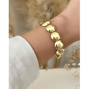 Pulsera Maxi Balines Aplanados Gold
