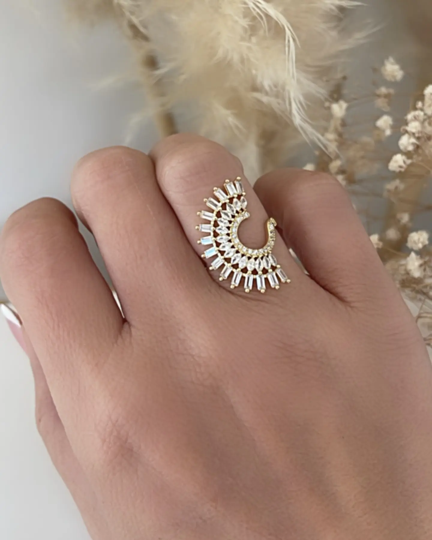 Anillo Abanico Circones Gold  2