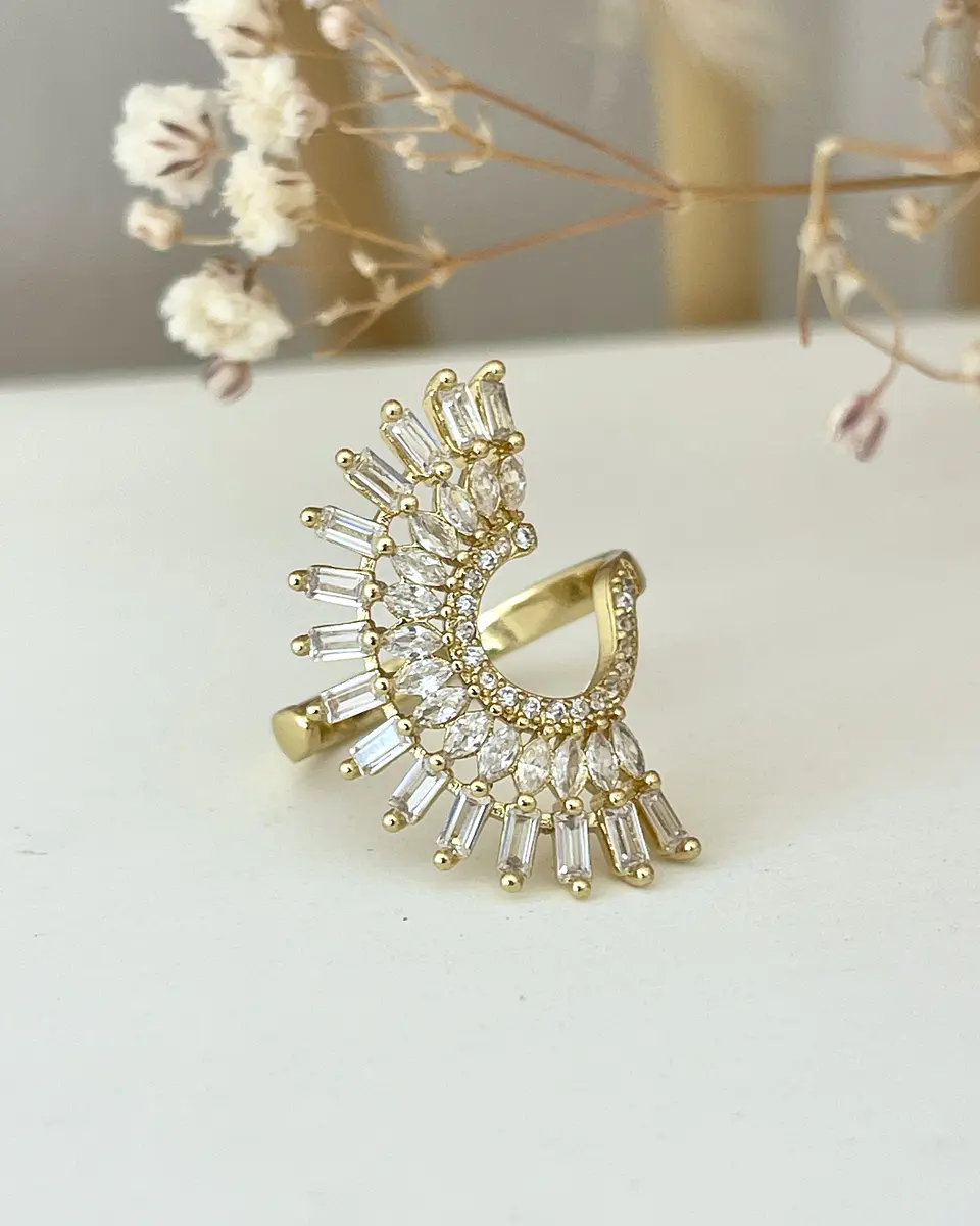 Anillo Abanico Circones Gold  3