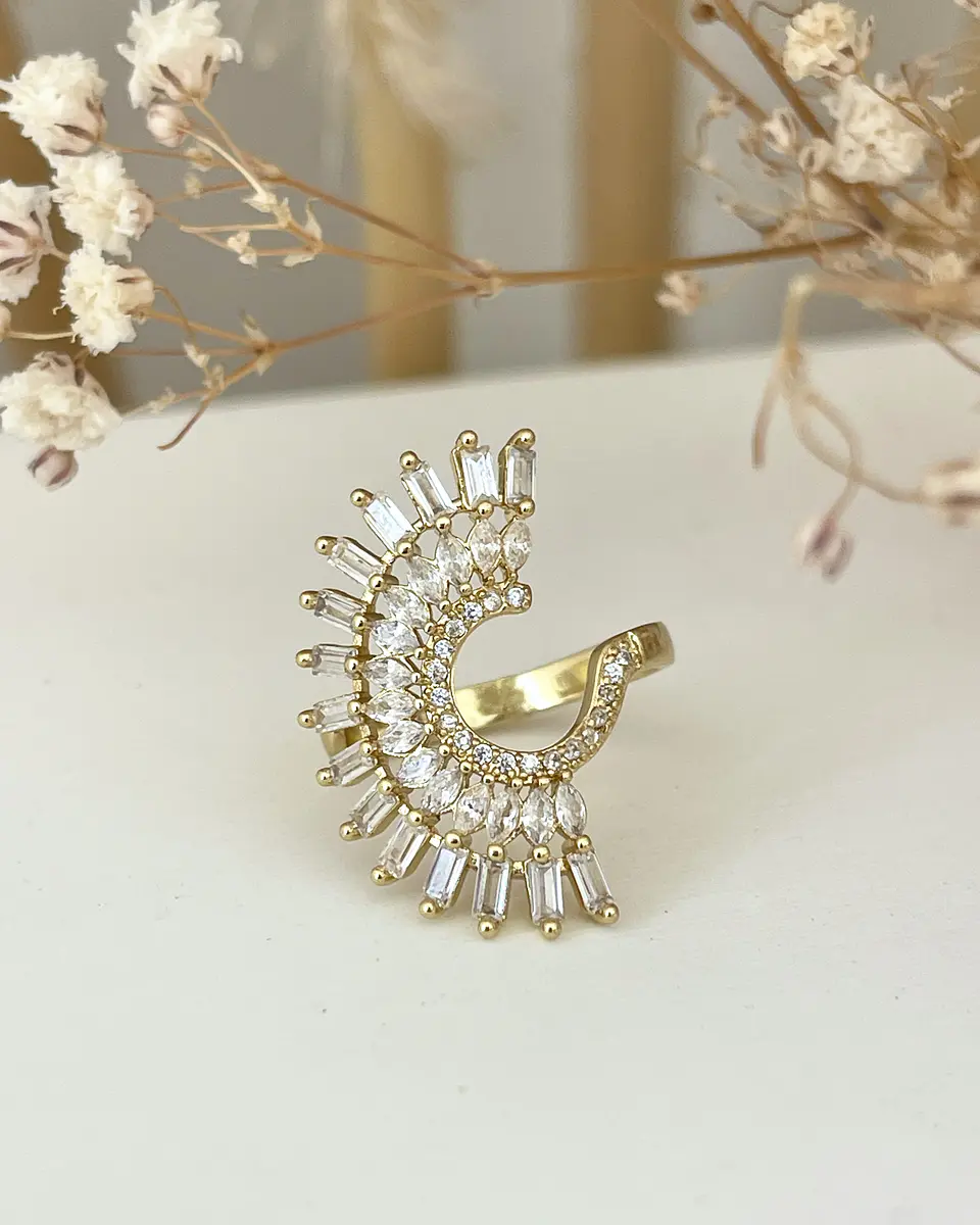Anillo Abanico Circones Gold  1