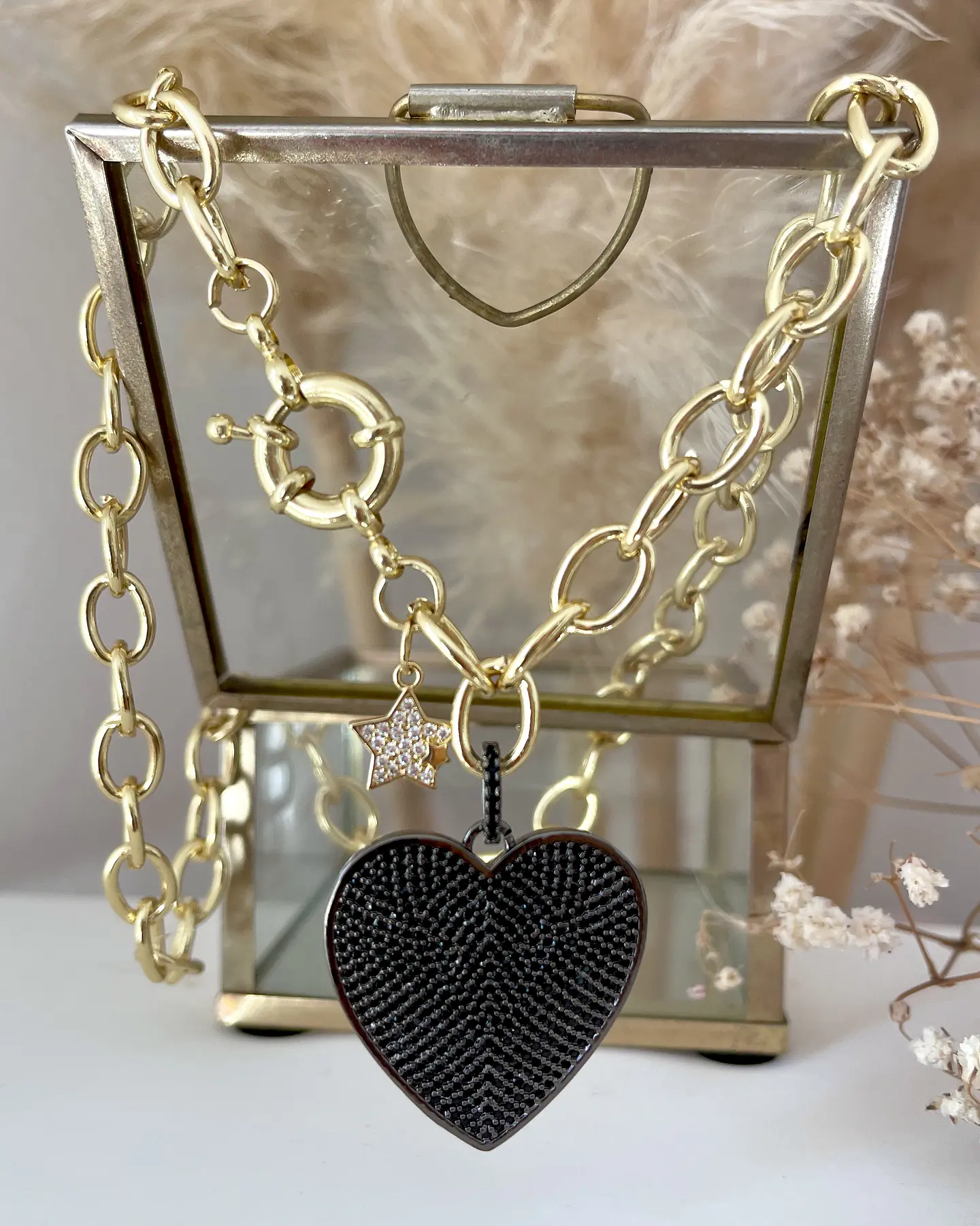 Collar Maxi Corazón Black Circones gold 5