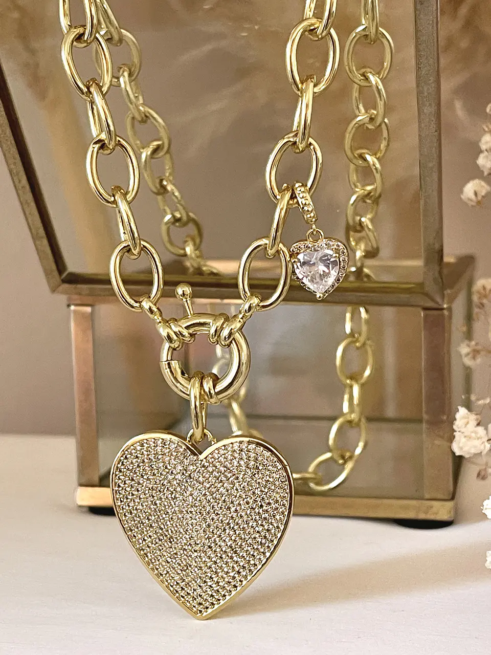 Collar Maxi Corazón Circones gold 3