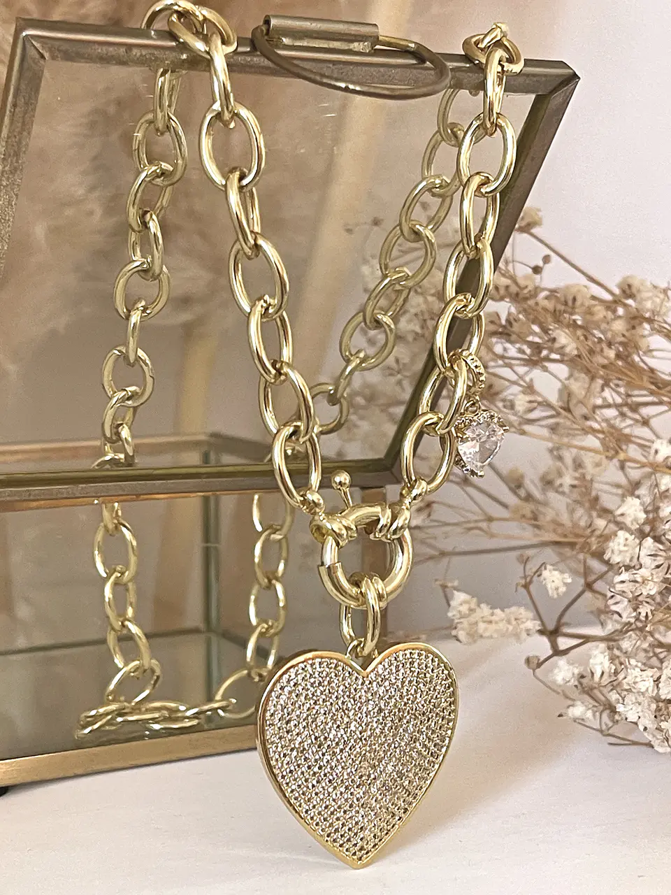 Collar Maxi Corazón Circones gold 5