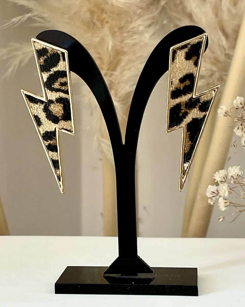 Aros Maxi Rayo Leopardo Print Gold 1